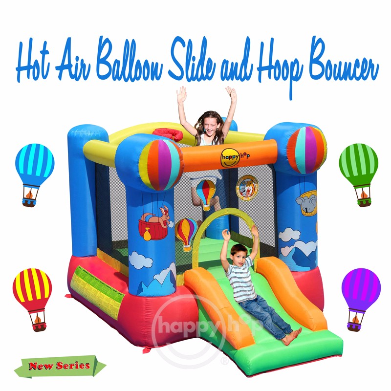 9070N--Hot Air Balloon Slide and Hoop Bouncer